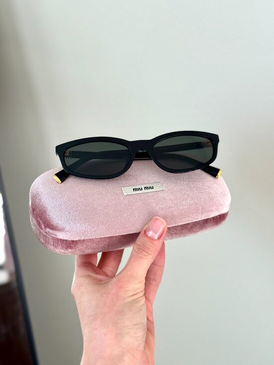 Miu Miu Women Sunglasses Black Grey Rectangle MUA06S 16K08Z NEW AUTHENTIC main image 12